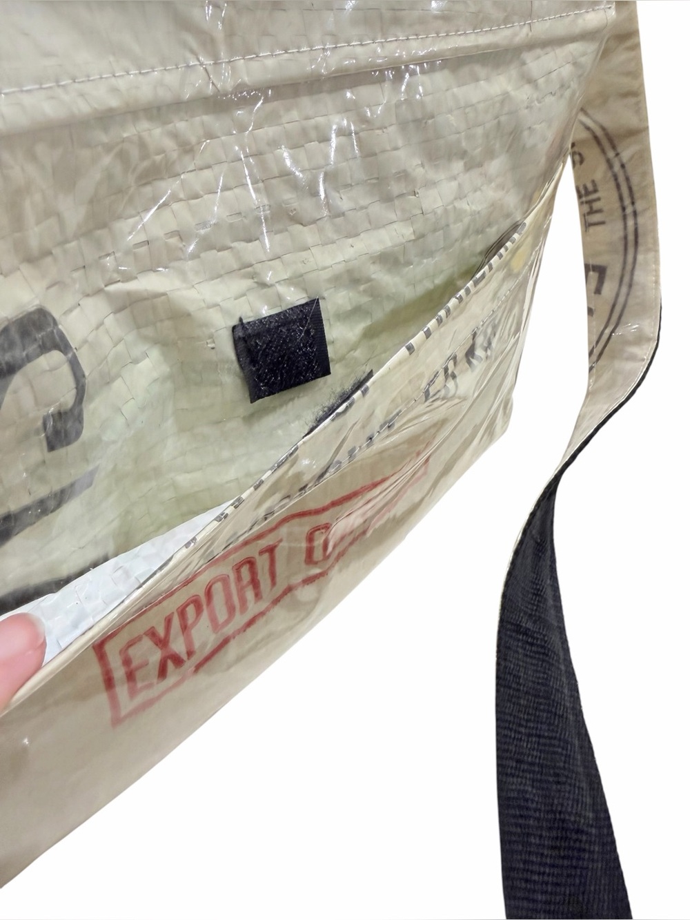 Recycled Upcycled Elephant Brand Cement Sack
Messenger Bag Crossbody Industrial - Picture 4 of 6